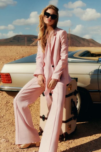 Textured Weave Tailored Pant Suit, £520 | ME+EM