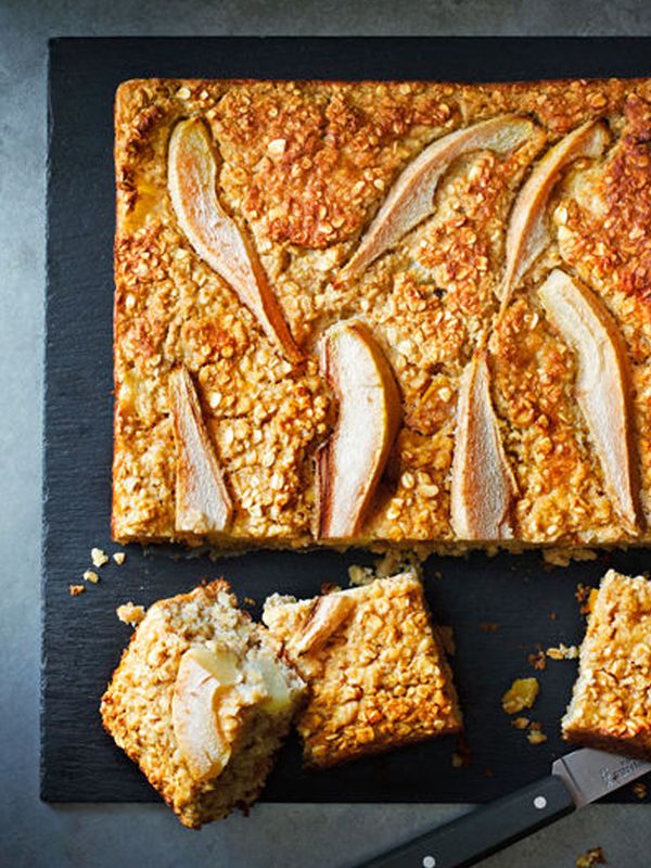 Baked Pear, Almond & Oat Squares