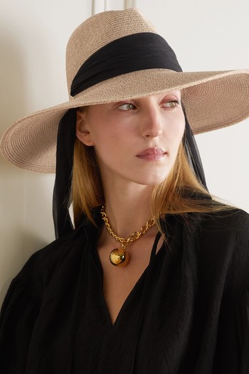 Cassidy Voile-Trimmed Straw Hat, £375 | Eugenia Kim