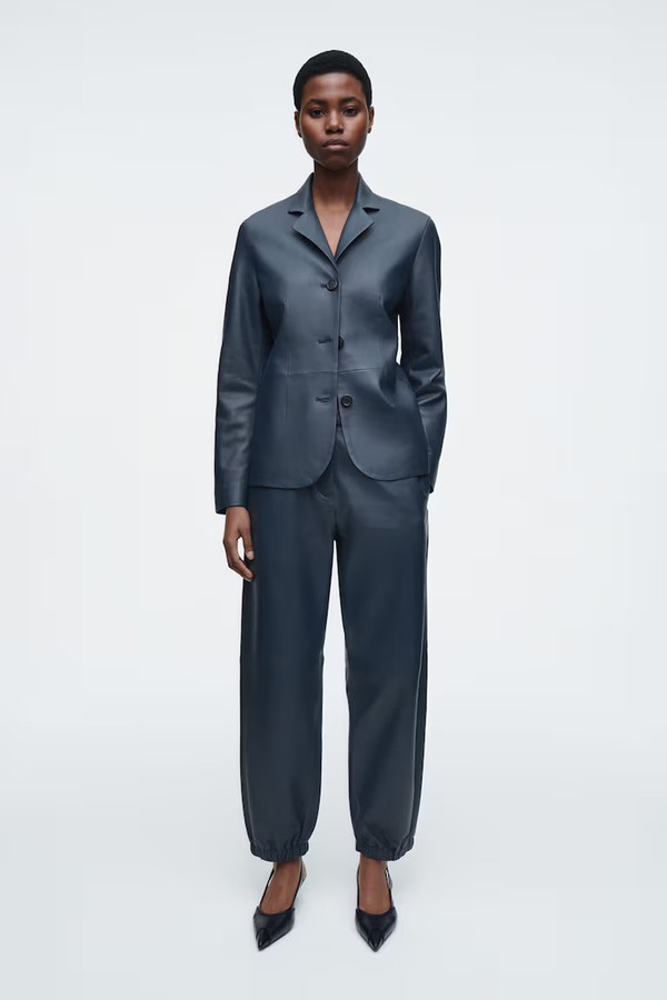 Leather Straight Leg Joggers from Leather Straight Leg Joggers, £350 | COS