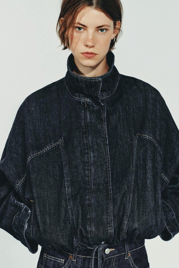 Batwing Sleeve Denim Jacket