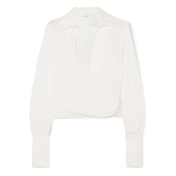 Dayna Satin Wrap Blouse
