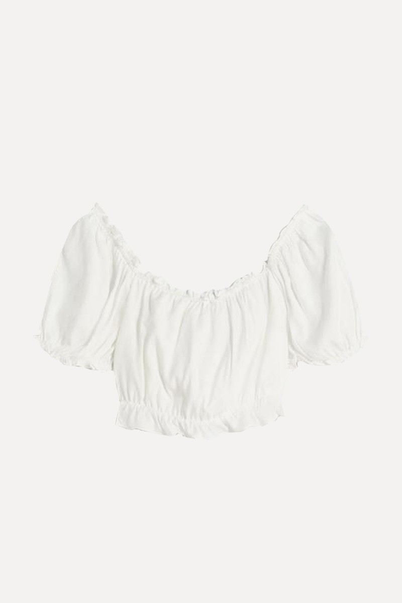 Short Sleeve Cropped Blouse