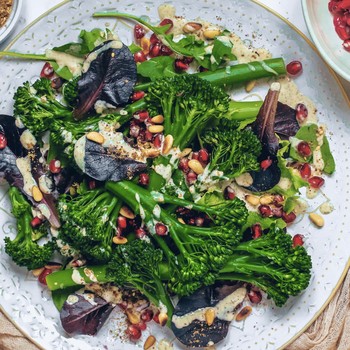 Middle Eastern Tenderstem Broccoli Salad With Tahini Za’atar Dressing