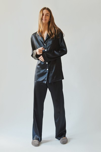 Kamchatka Black Silk Pajama With Pants from Sleeper