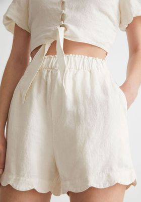 Scalloped Hem Linen Shorts from & Other Stories