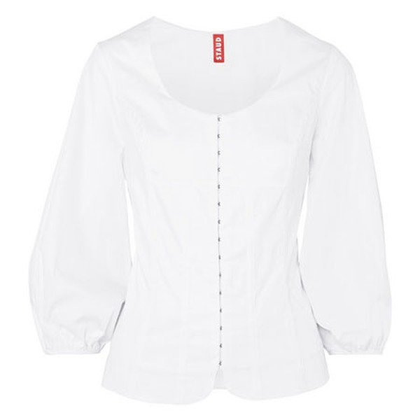 Cardinale Stretch-Cotton Poplin Top from Staud
