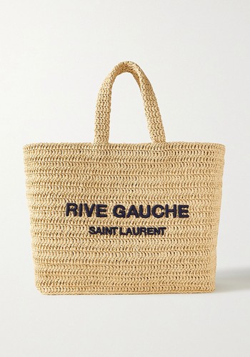 Shopping Embroidered Raffia Tote from Saint Laurent