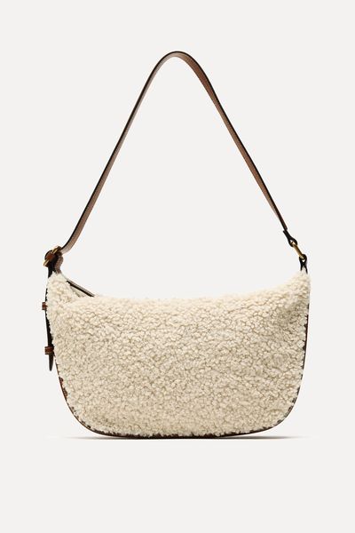 Faux Shearling Shoulder Bag from Zara