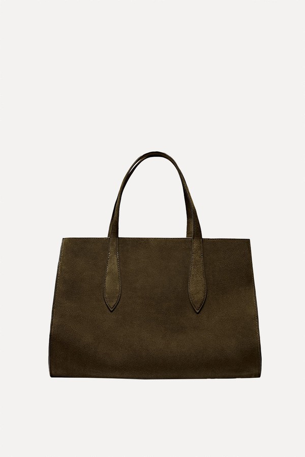 Split Suede Maxi Tote Bag from MASSIMO DUTTI