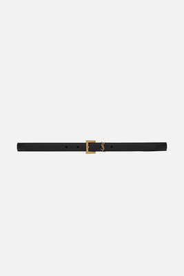 Cassandre Thin Belt With Square Buckle In Lacquered Leather from Saint Laurent