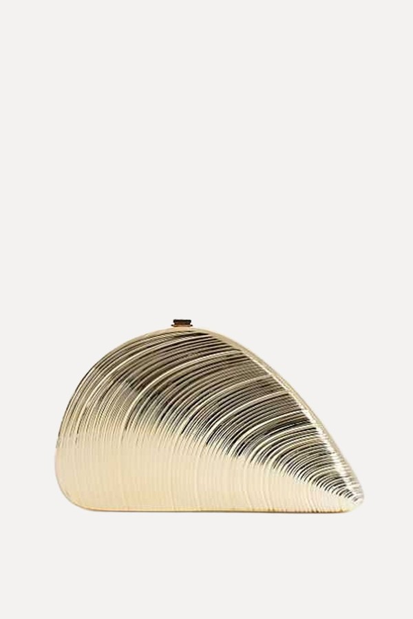 Gold Tone Clam Shell Box Clutch from New Look