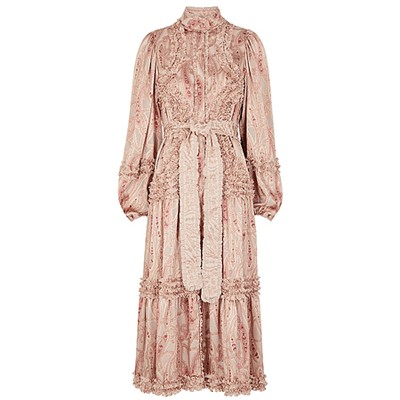 Rozalya Paisley-Devoré Satin Midi Dress from Alexis