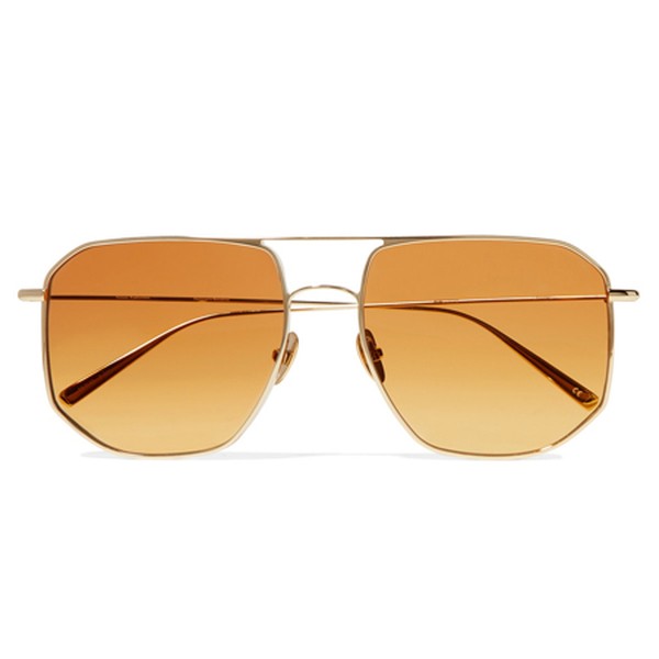 La Motta Aviator-Style Gold-Tone Sunglasses from Kaleos