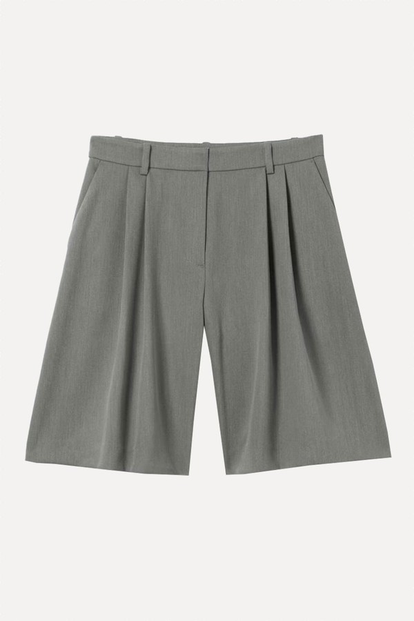 Wide Pleated Tailored Shorts from Weekday