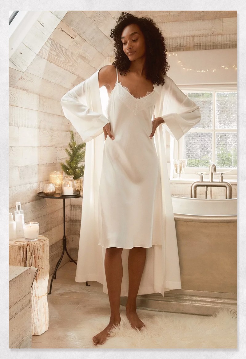 Silk Lace-Trim Nightie from The White Company