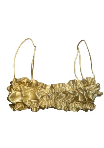 Yellow Scalloped Bandeau Bra