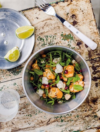 Roasted Cauliflower, Chickpea & Feta Salad