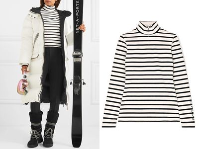 Beline Striped Stretch-Jersey Turtleneck Top from Bogner