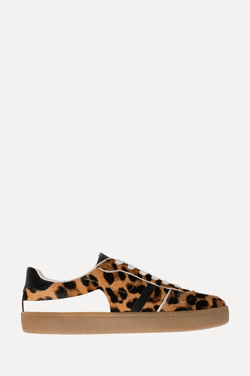 Leopard Print Leather Trainers from Stradivarius
