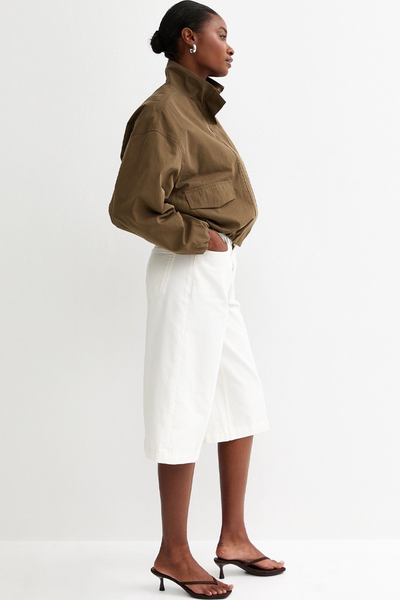  High Neck Bubble Hem Jacket