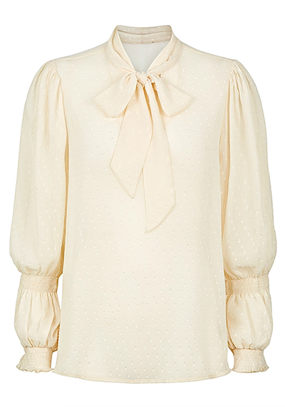 Stars Aligned Pussy Bow Blouse In Ivory from Traffic People