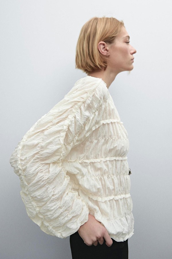 Flowing Blouse With Gathered Detail from Massimo Dutti