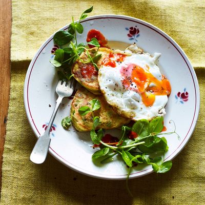 Pea Fritters With Crispy Egg