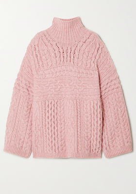 Raw Cable-Knit Turtleneck Sweater  from Nanushka 