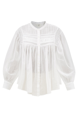 Plalia Collarless Pintucked Cotton-Voile Blouse from Isabel Marant Étoile