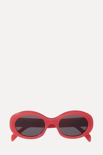 Triomphe Oval-Frame Acetate Sunglasses from Celine