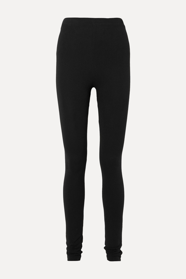 Cork Stretch-Jersey Leggings from Totême