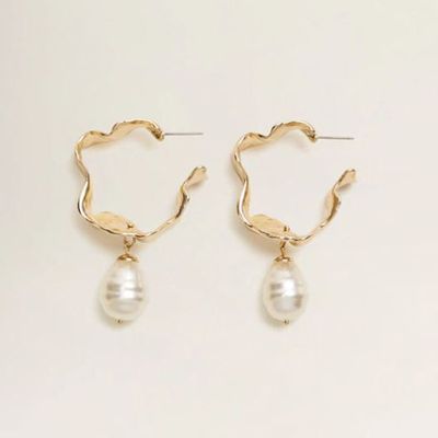 Pearl Detail Metallic Earrings