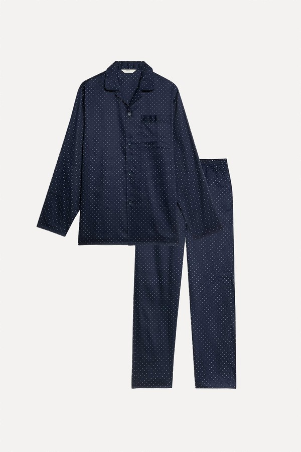 Pure Cotton Polka Dot Pyjama Set from Marks & Spencer
