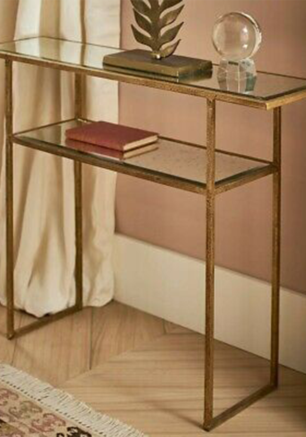  Merle Console Tables with Antiqued Glass Tops