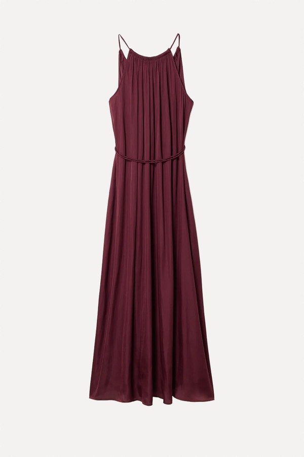 Recycled Satin Halter Dress