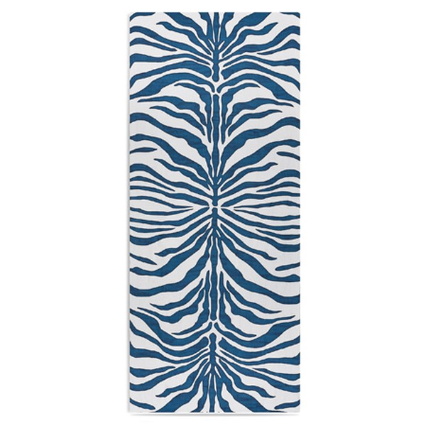 Zebra Linen Tablecloth in Petrol