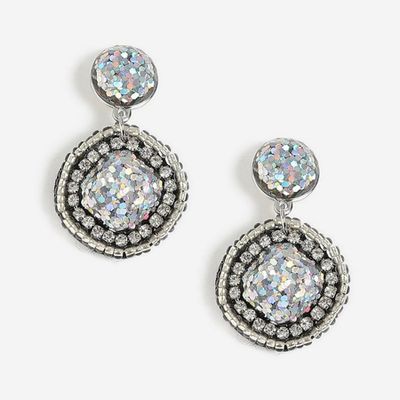 Beaded Glitter Drop Earrings from Topshop