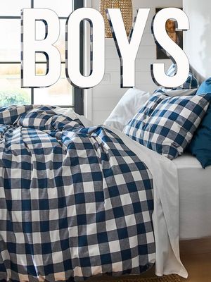 Aveiro Checked Gingham 100% Cotton Duvet Cover from La Redoute Interieurs