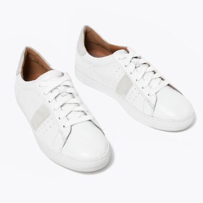Leather Lace Up Side Stripe Trainers from Marks & Spencer