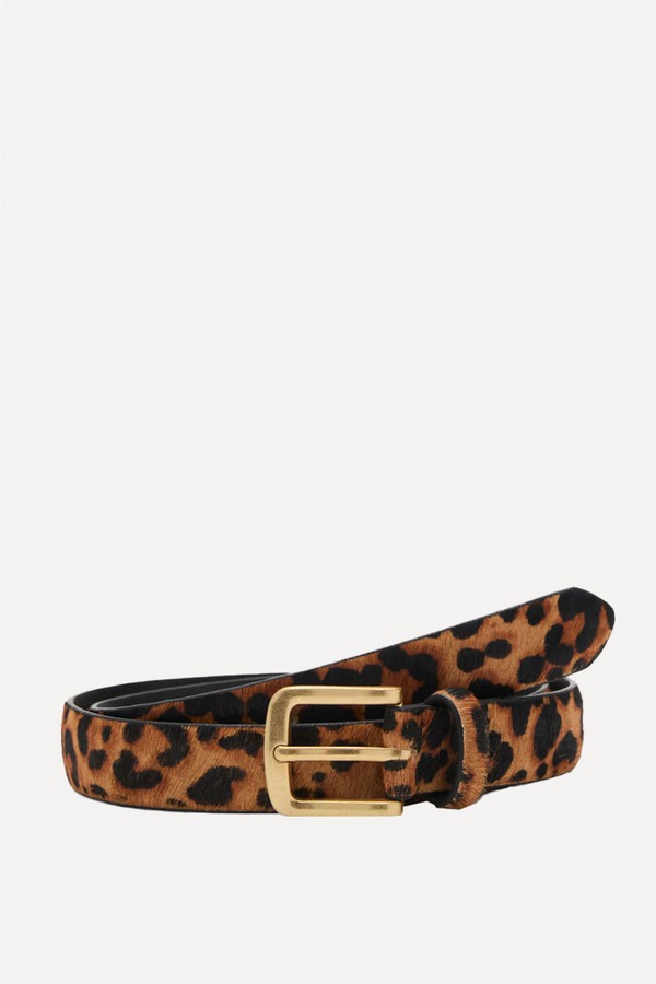 Leopard Leather Belt from Mango