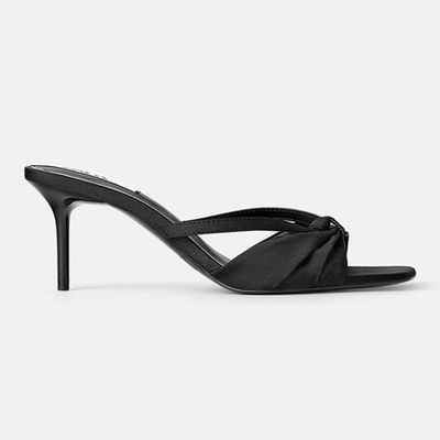 Pleated Mid-Heel Sandals from Zara