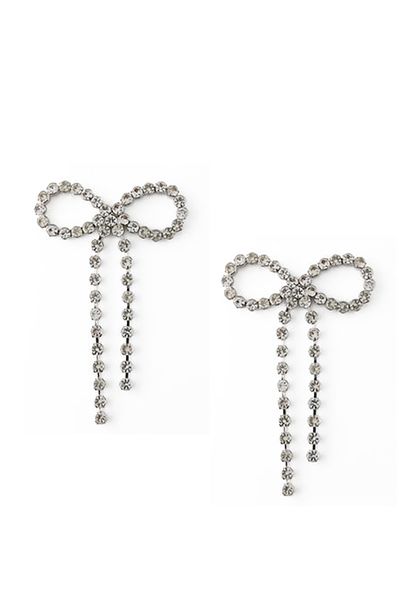 Statement Pave Bow Earrings from Orelia
