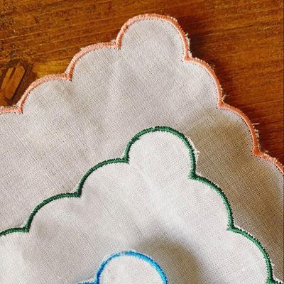 Set Of Four Scalloped Napkins from Sugar And Cement