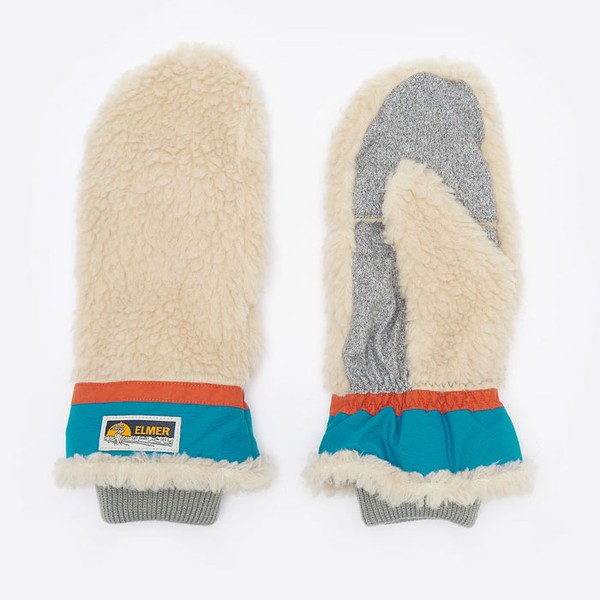 Wool Pile Mittens In Beige from Elmer By Swany