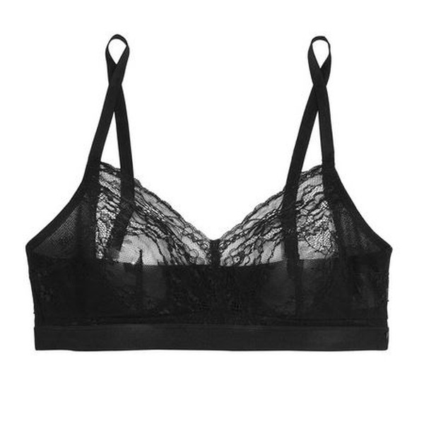 Spotlight Stretch-Tulle & Lace Soft-Cup Bra (Black) from SPANX