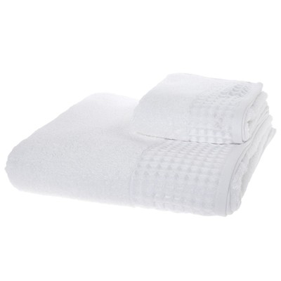 White Waffle Grid Towels