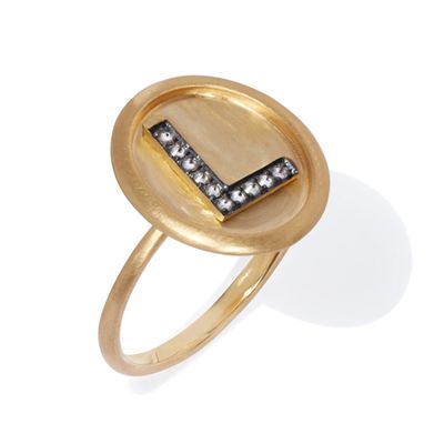 18ct Gold Diamond Initial L Ring