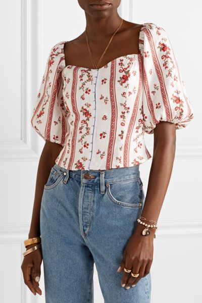 Romi Printed Linen Top from Reformation