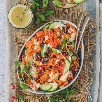 Cumin Roasted Carrot Ribbon Salad